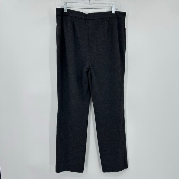 J Jill Ponte Welt-pockets Slim-leg Pants Dark Charcoal Gray Womens Size Large - Picture 9 of 11